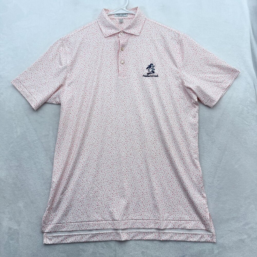 Peter Millar Polo Shirt Mens M Orange Golf Navigation Performance Fiddlers Creek